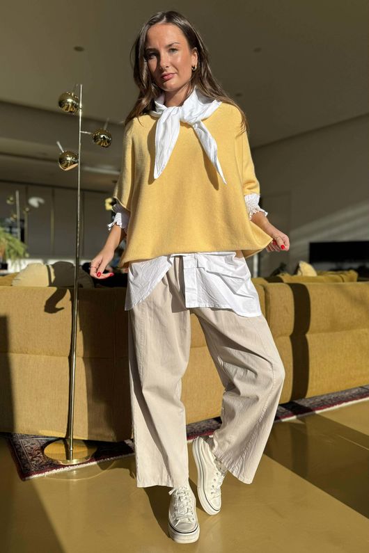 Conrad Layer Knit Custard